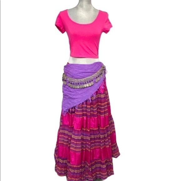 VINTAGE Belly Dance Costume Gypsy Bohemian Festival Complete Ensemble Box / OS - Picture 1 of 9